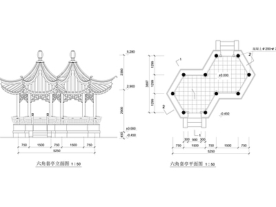 六角套亭施工图