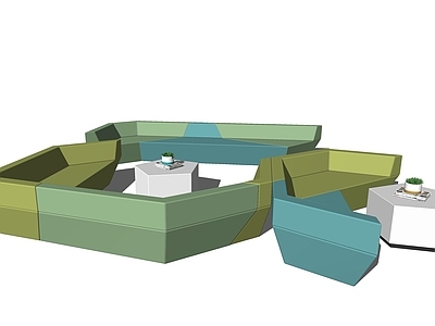 现代异形沙发 公共休息座椅
