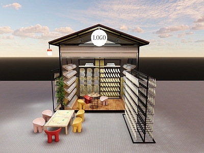 中式展架 服装箱包店 袜子 拖鞋 道具