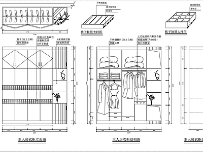 现代衣柜立面图 施工图