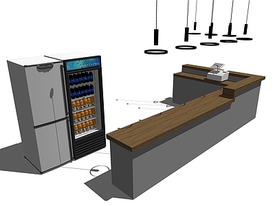 现代风格收银台 服务台 收银台 冰柜