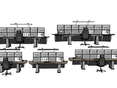 现代办公设备 监控室 监控台