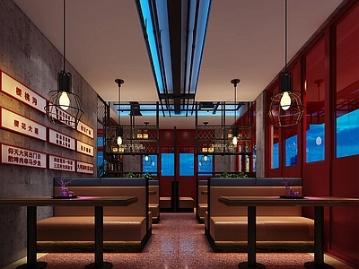 工业风餐厅 吊灯 餐桌椅