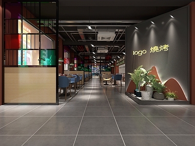 工业风烧烤店