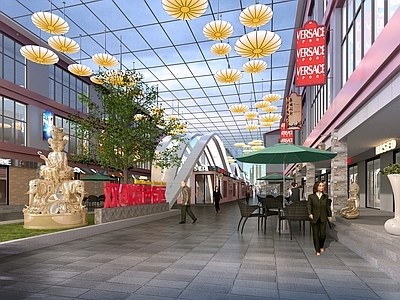 东南亚现代商场 店铺 商场过道