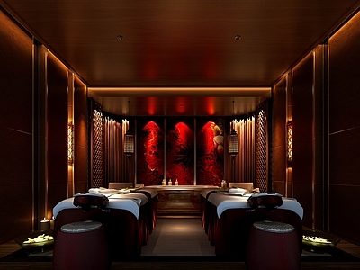 新中式足浴会所 SPA 包间 屏风