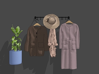现代衣服挂件组合