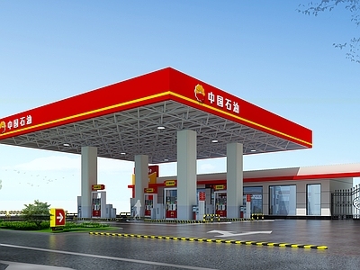 现代中国石油 石化 夜景