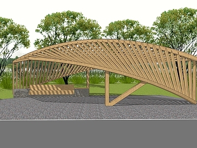 现代廊架 驿站  休息亭