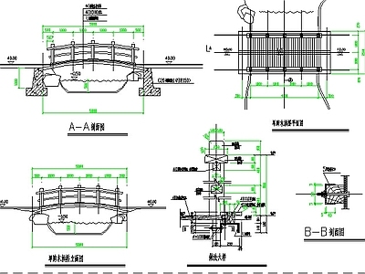 桥 挑台 施工图 景观小品