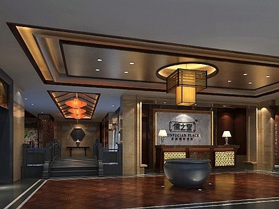 新中式会所CAD 施工图 效果图