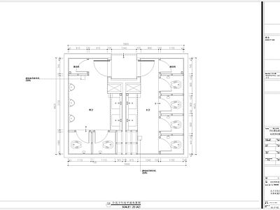 现代酒店公共卫生间cad 施工图