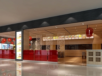 快餐厅 施工图 效果图