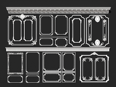 欧式古典线条 雕花 石膏线