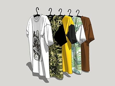 现代衣服挂件 T恤