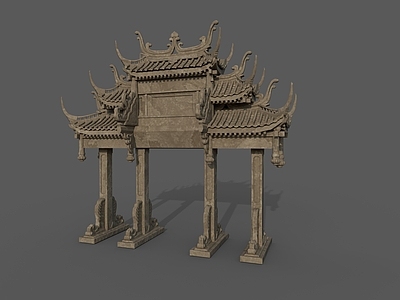 中式古建筑 牌坊