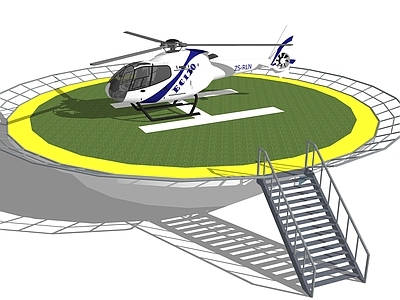 现代直升飞机 停机坪