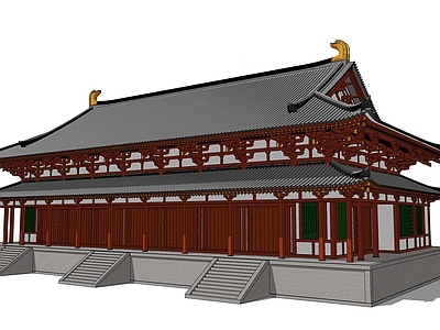 中式古建筑 大雄宝殿 佛寺 寺庙 寺院 舍利殿 舍利寺 舍利塔