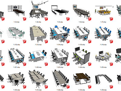 现代会议桌组合