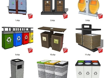 现代其他公用器材 垃圾桶