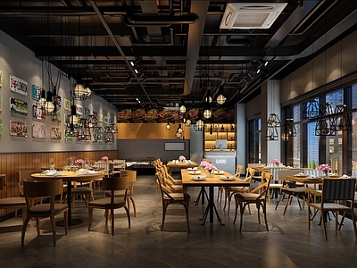 工业风烧烤店