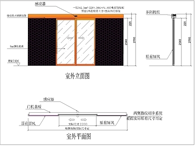 现代推拉门 施工图