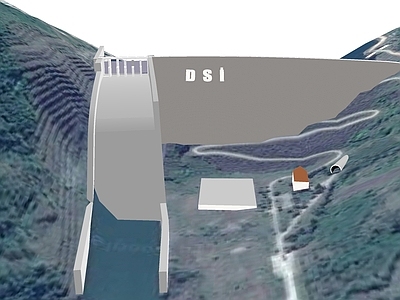 现代水库 水利工程 发电站 大坝 堤坝 蓄水池