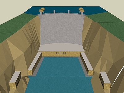 现代水库 水利工程 发电站 大坝 堤坝 蓄水池