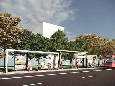 现代公交站台