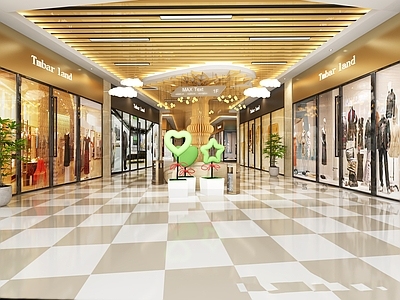现代商场 入口 门店 商场过道