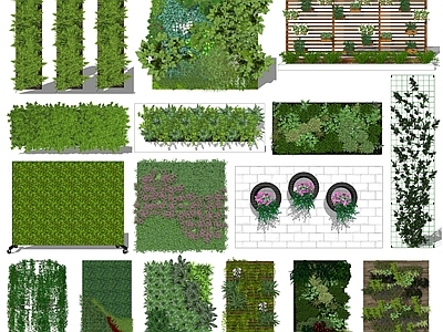 现代风格绿植墙 植物墙 垂直绿化 花架 绿化墙 藤蔓 爬藤 绿植墙