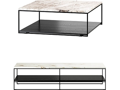 现代方形茶几组合