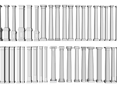 欧式罗马柱 柱头 柱基