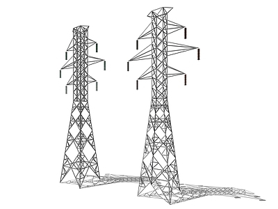 现代电塔 电线杆