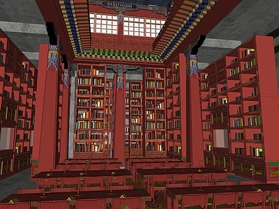 现代藏式图书馆 寺庙 佛学院 陈列室