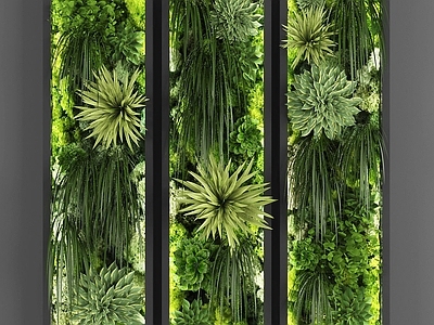 现代绿植墙 植物墙 墙饰