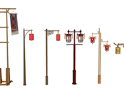 中式户外灯 灯具组合 路灯