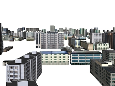 现代简模规划 城市配景 配景楼