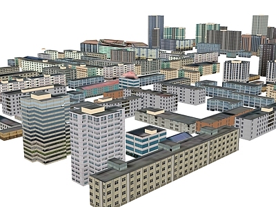现代简模规划 城市配景 配景楼