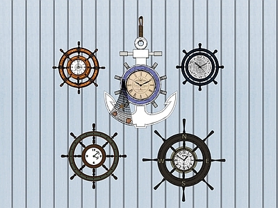 地中海船舵挂钟 钟表