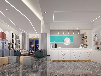 现代玩具礼品店 前厅 沙发 暴力熊