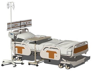 现代医院病床 医疗器材 输液架 医用设备