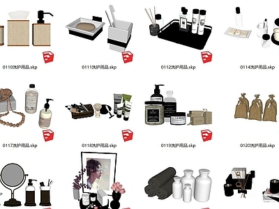 现代洗浴用品 沐浴露 洗发水组合