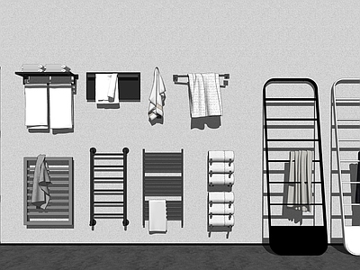 现代卫浴小件组合 电热毛巾架 置物架组合
