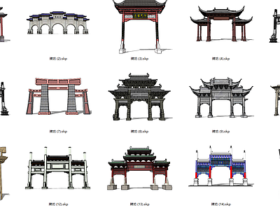 中式风格建筑牌坊