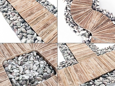 现代鹅卵石路面