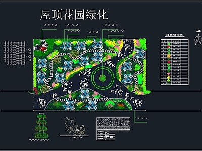 屋顶花园 绿化 平面图