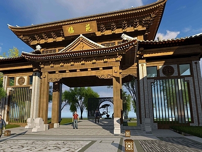 中式风格牌坊 头