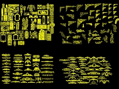 欧式花纹雕花 CAD图块