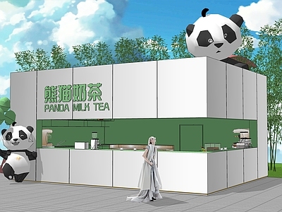 现代售卖亭 奶茶店 雕塑